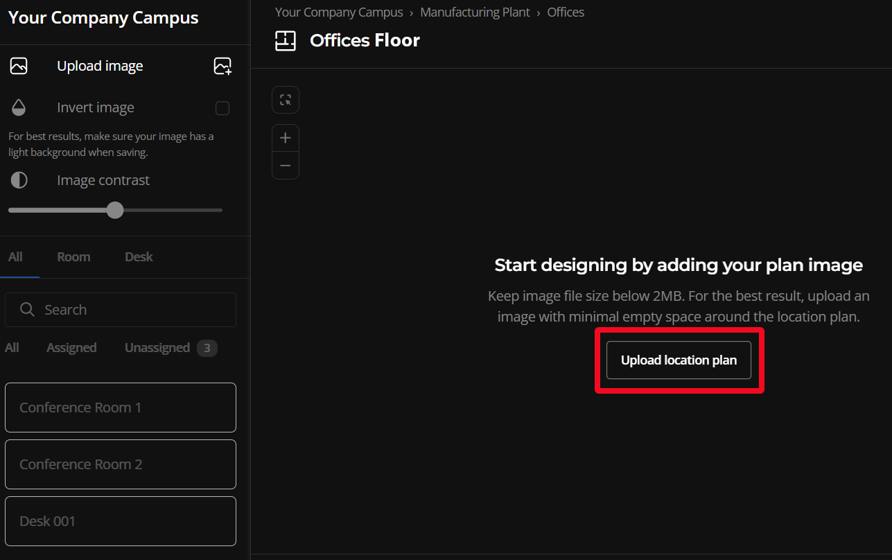 Upload a plan image